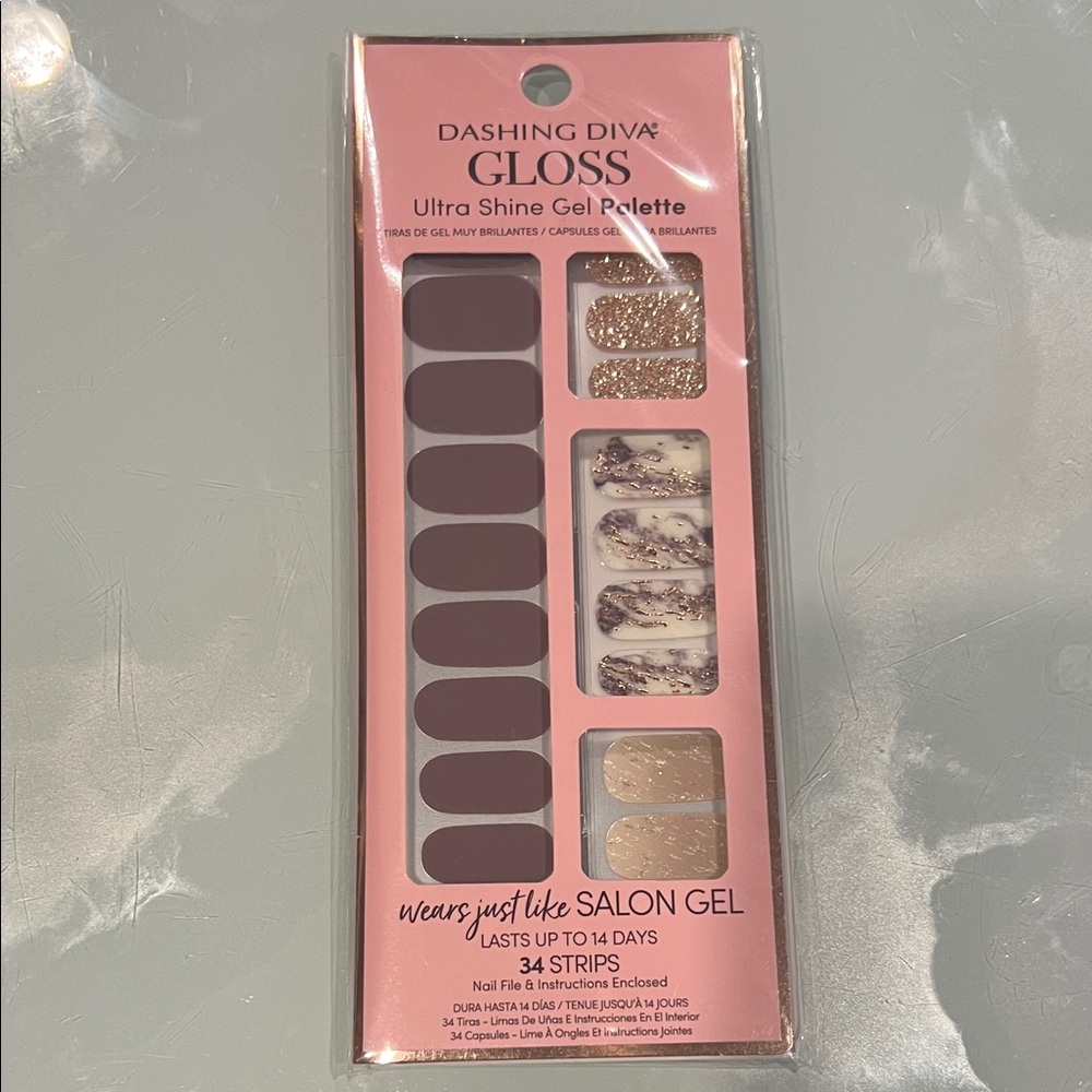 Dashing Diva Gloss Ultra Shine Gel Palette - Purple and Gold Press-On Nails